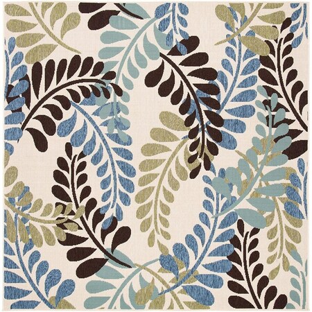 Safavieh 6 ft. 7 in. x 6 ft. 7 in. Veranda Square Area Rug Cream & Aqua VER056-0613-7SQ